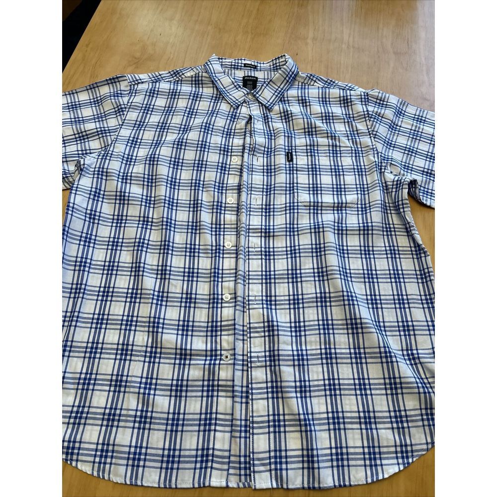 Dickies Shirt Mens Size XL Blue Plaid Button Down Short Sleeve 1 Pocket